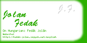 jolan fedak business card